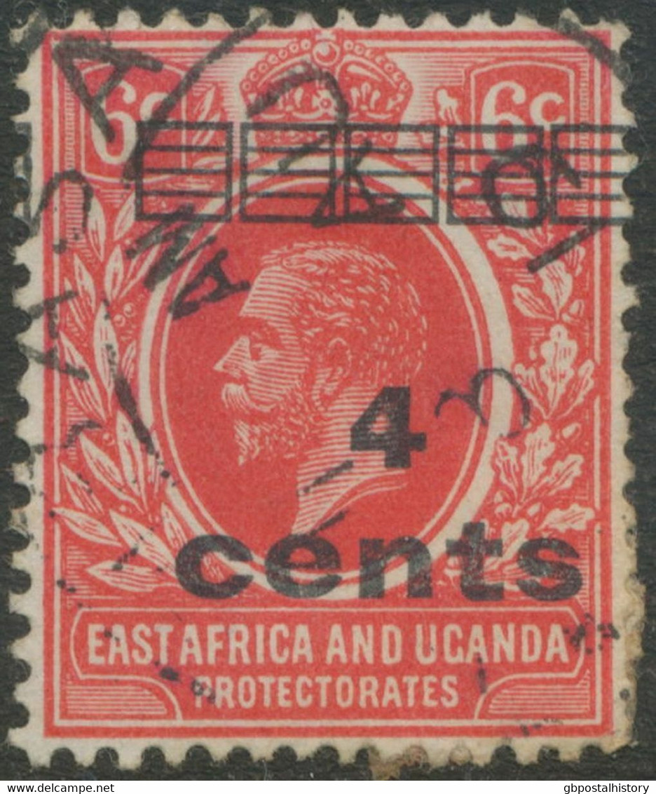 EAST AFRICA AND UGANDA PROTECTORATES 1919 George V 4 Cents On 6 C TWO VARIETIES - Kenya, Uganda & Tanganyika