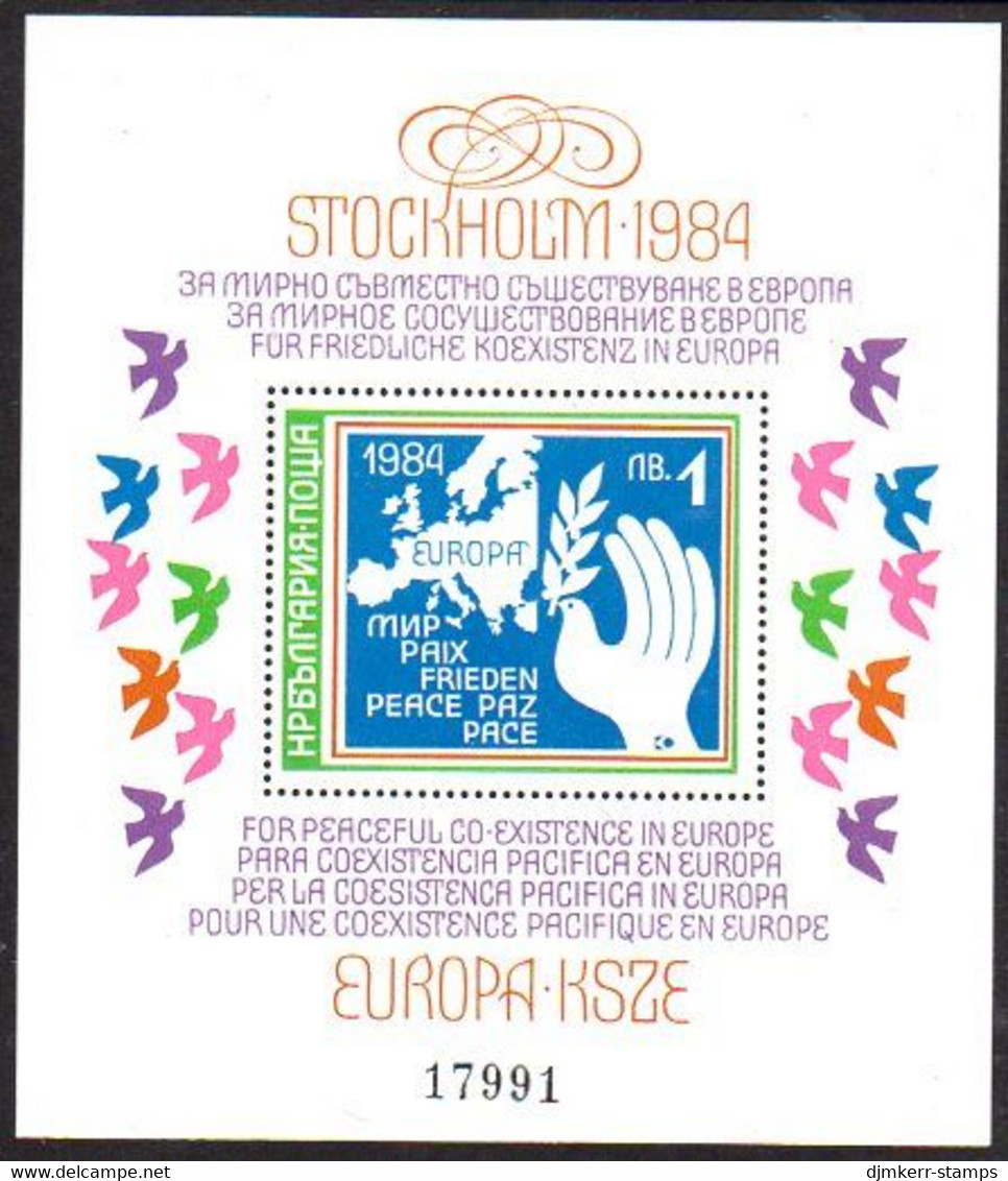 BULGARIA 1984 European Security And Disarmament Conference Block   MNH / **. .  Michel Block 139 - Nuevos