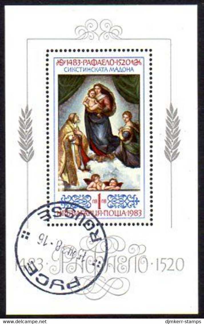 BULGARIA 1983  Raphael 500th Anniversary Block  Used.  Michel Block 138 - Used Stamps