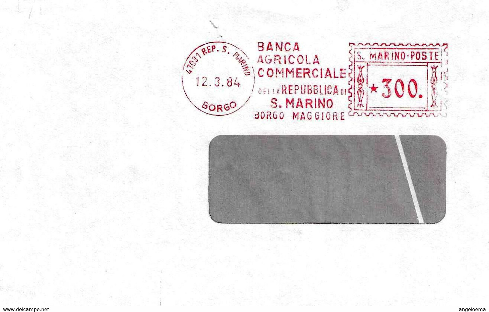 SAN MARINO - 1984 BANCA AGRICOLA COMMERCIALE - Ema Affrancatura Meccanica Rossa Red Meter Su Busta Viaggiata - 2079 - Briefe U. Dokumente