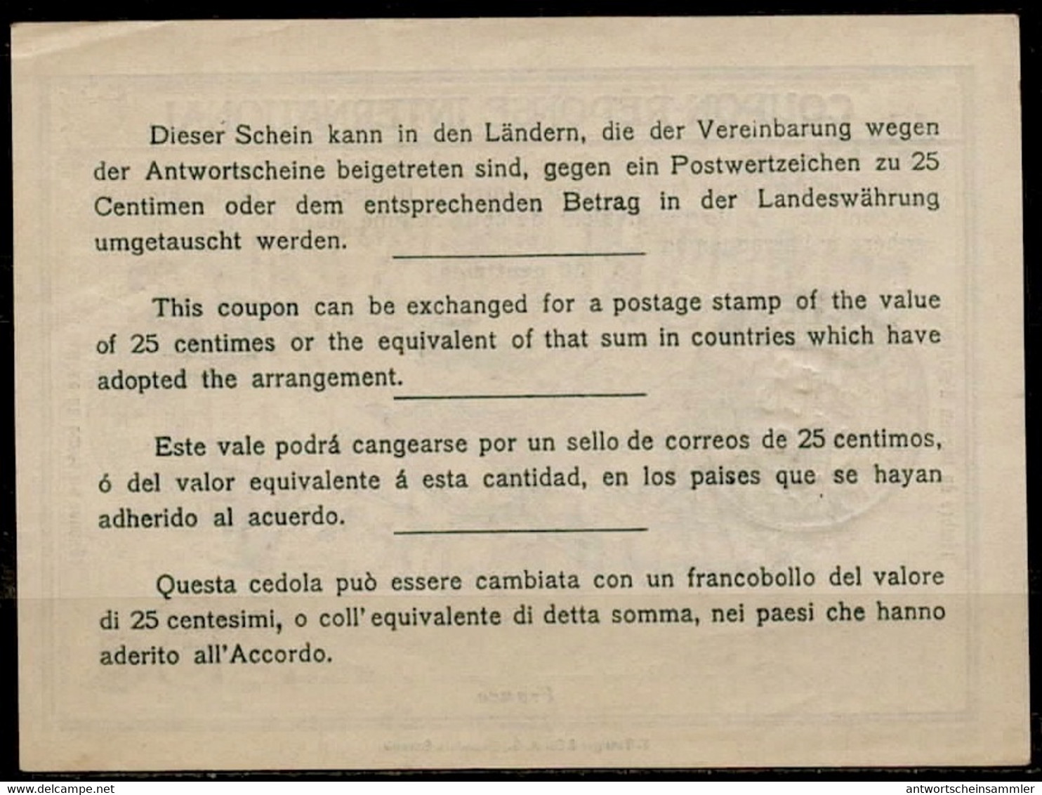 FRANCE Rome Type Ro1 International Reply Coupon Reponse IAS IRC Antwortschein O CONCHIL LE TEMPLE PAS DE CALAIS 16.9.10 - Coupons-réponse