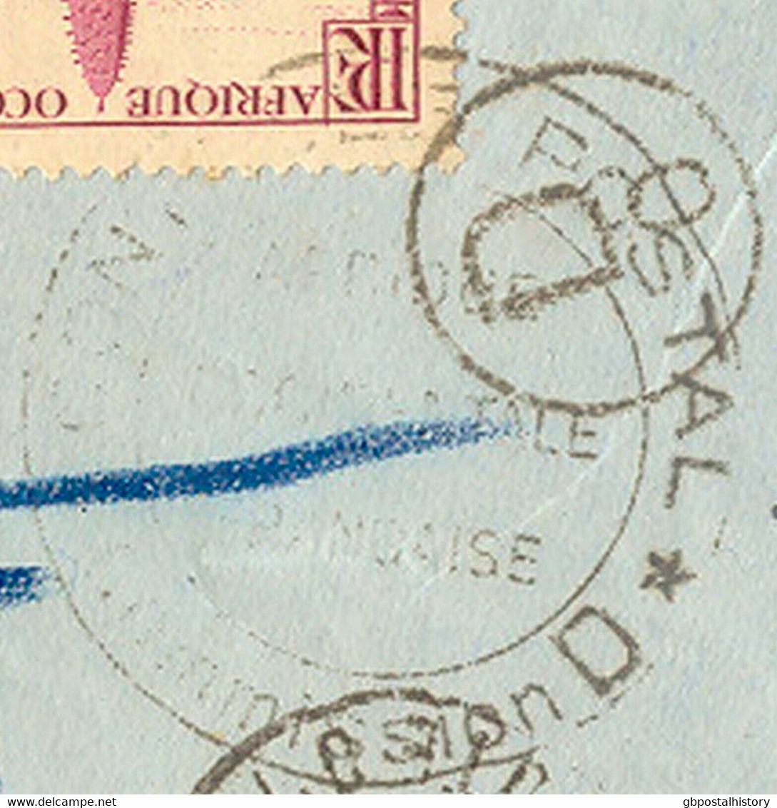 ELFENBEINKÜSTE 194? Pra.-Lupo-Brief M. K2 "ABIDJAN - CÔTE D'IVOIRE", Zensur-K1 - Briefe U. Dokumente