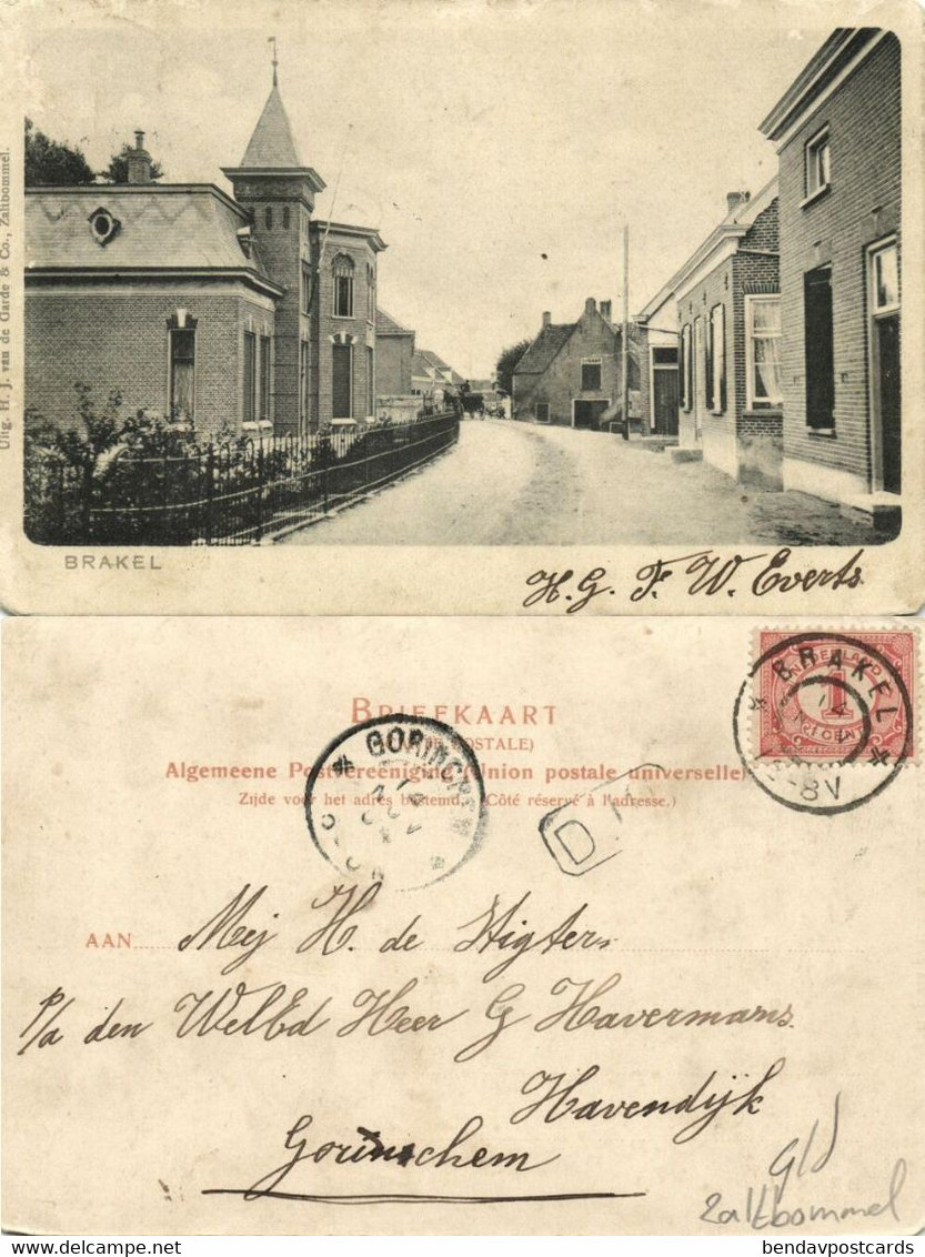 Nederland, BRAKEL, Straatbeeld Met Kerk (1904) Ansichtkaart - Zaltbommel