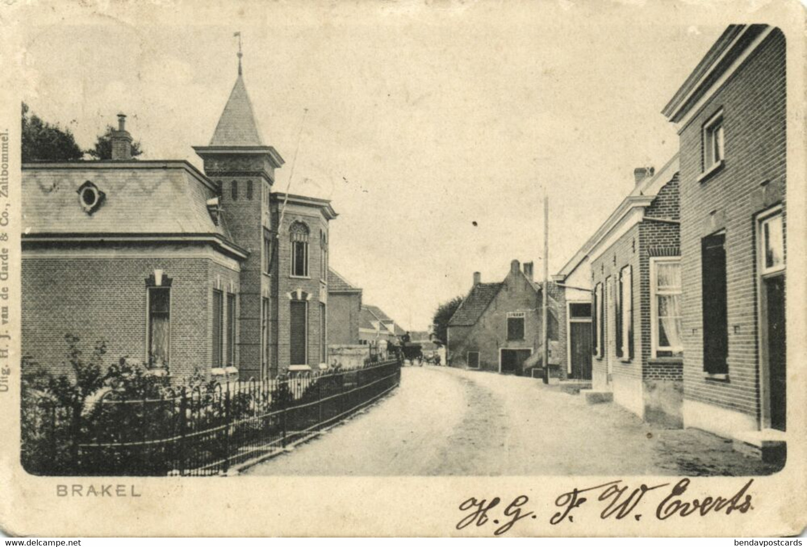 Nederland, BRAKEL, Straatbeeld Met Kerk (1904) Ansichtkaart - Zaltbommel