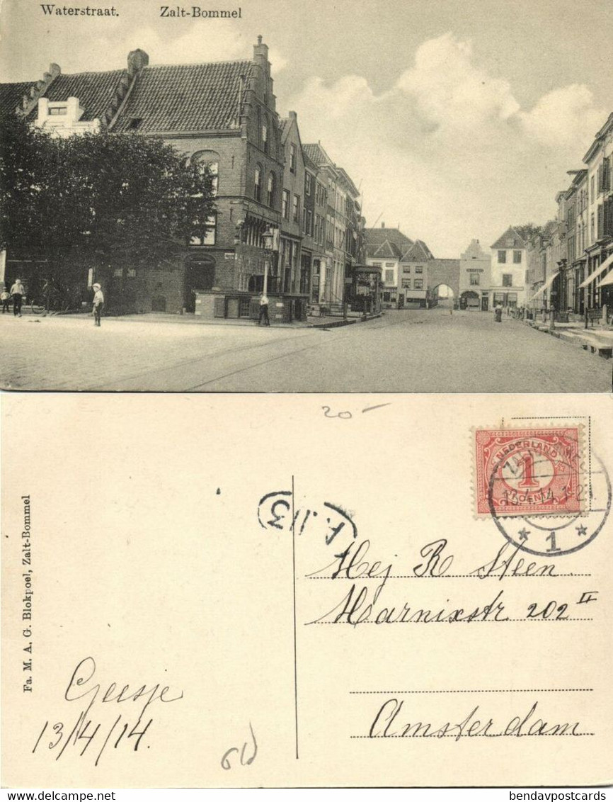 Nederland, ZALTBOMMEL, Waterstraat (1914) Ansichtkaart - Zaltbommel