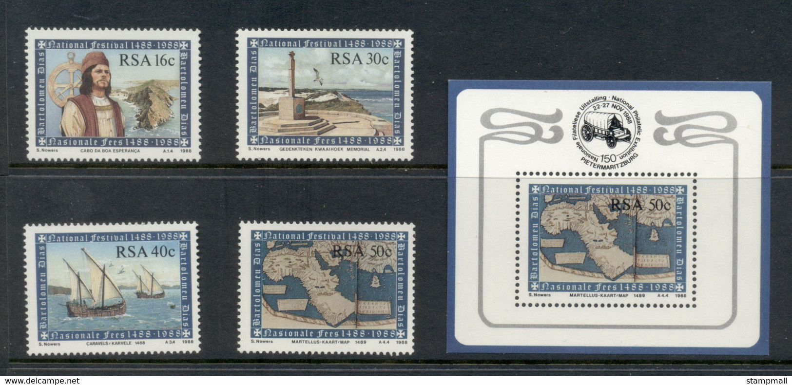 South Africa 1988 Bartolomea Discovers COGH + MS MUH - Unused Stamps