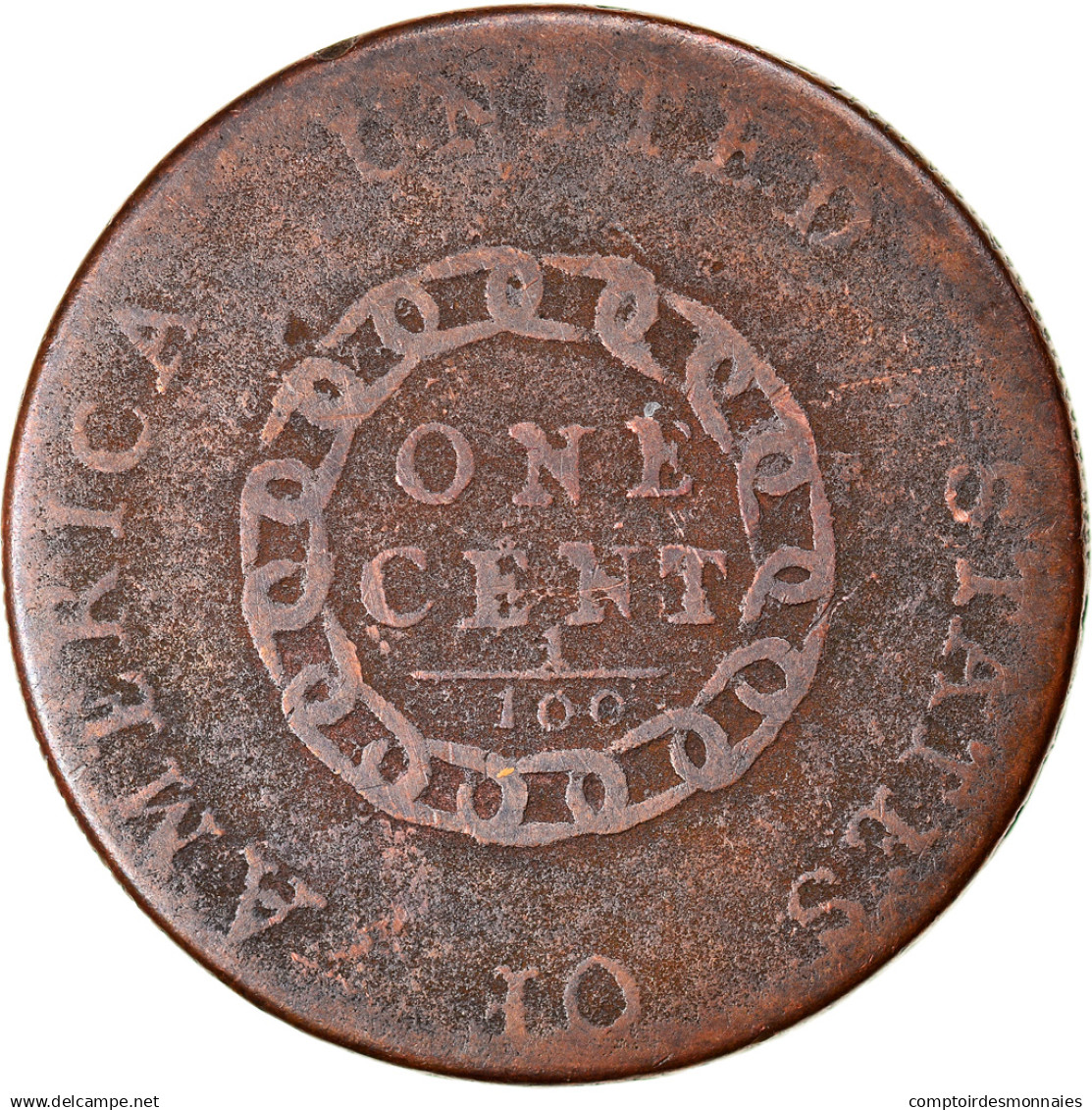 Monnaie, États-Unis, Flowing Hair Cent, Cent, 1793, U.S. Mint, Periods, B - 1793-1796: Early