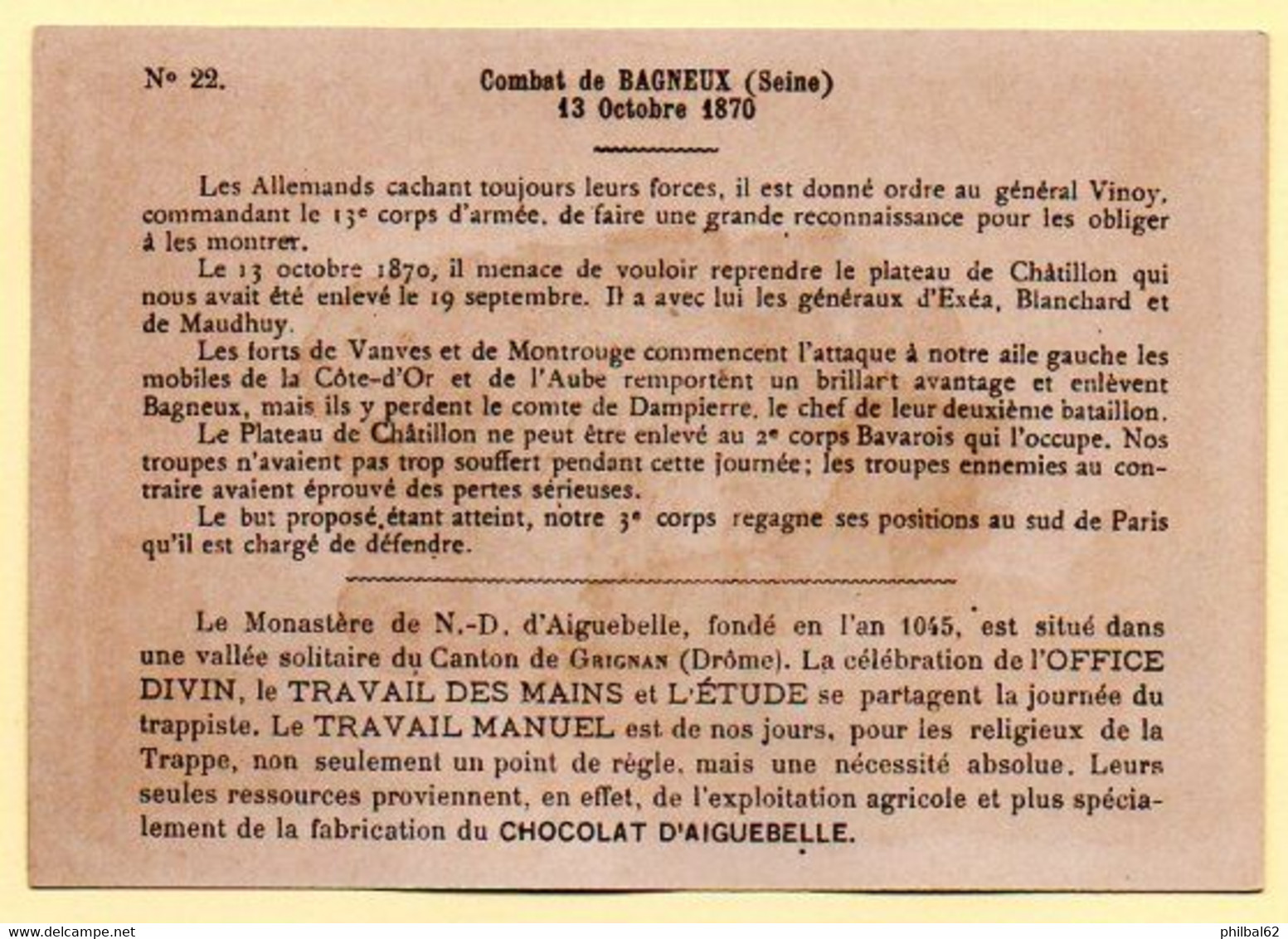 Chomo Aiguebelle. Série Faits Historiques. Combat De Bagneux - 13/10/1870. Mort Du Comte De Dampierre. - Aiguebelle