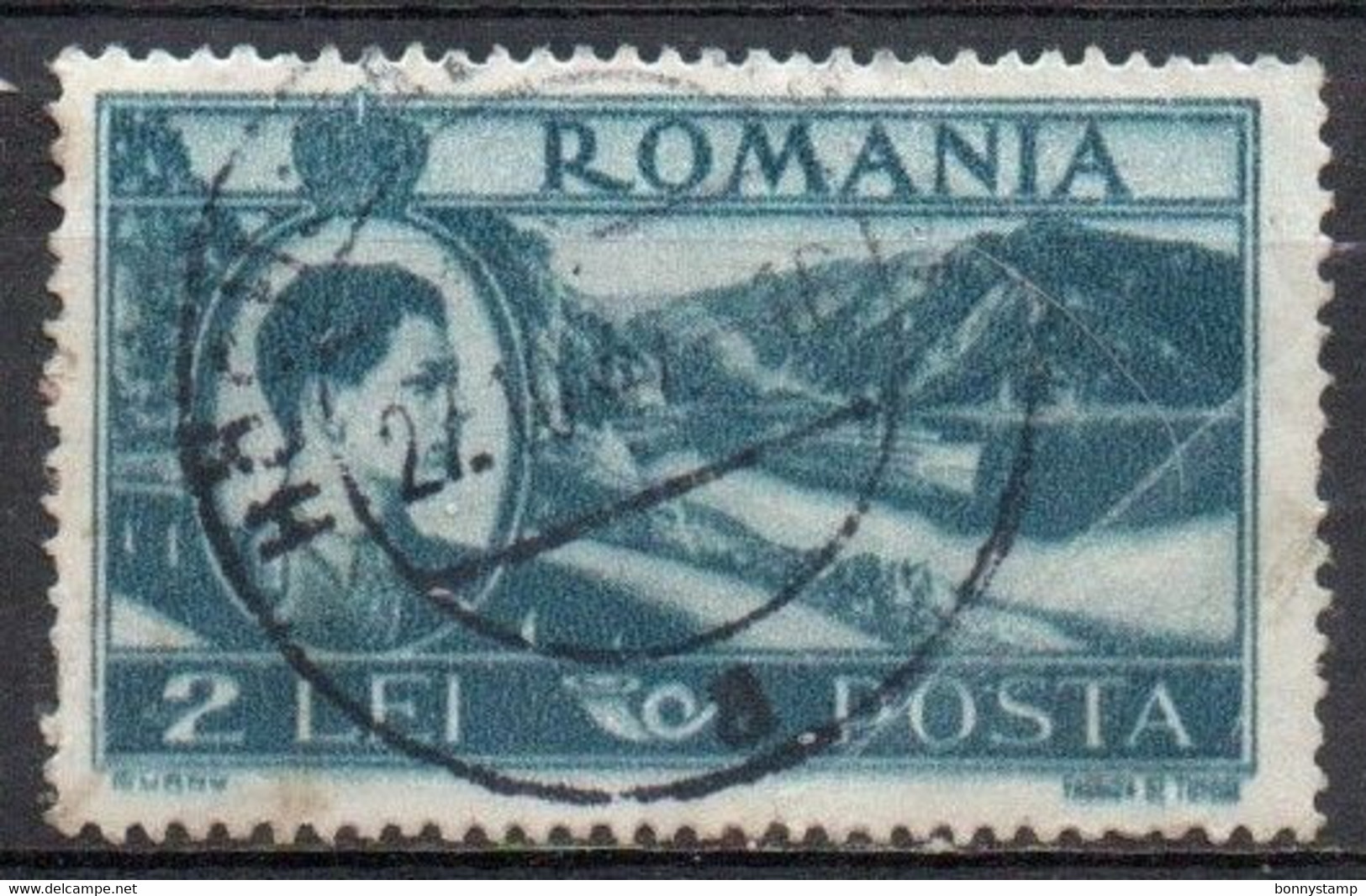 Romania, 1947 - 2l River Steamer - Nr.668 Usato° - Gebraucht