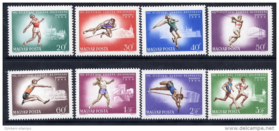 HUNGARY 1966 European Athletics Set MNH / **.  Michel 2262-69 - Ungebraucht