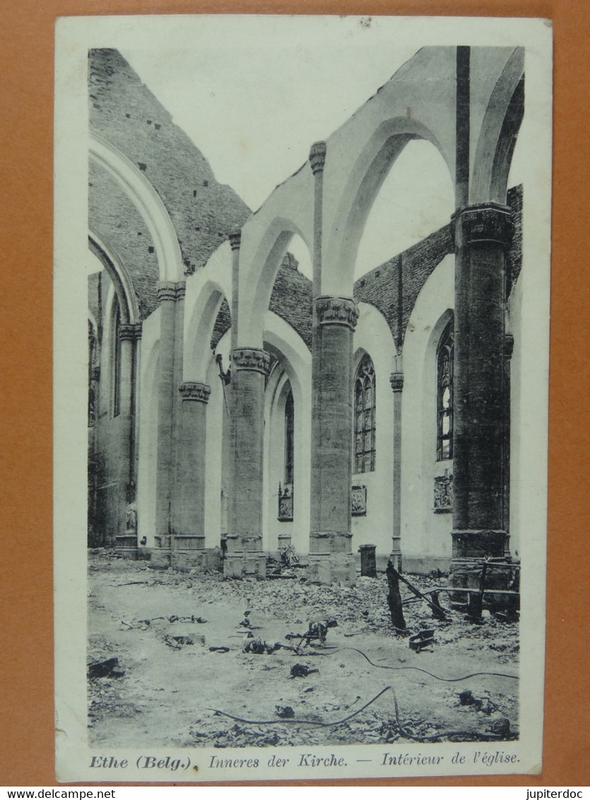 Ethe Inneres Der Kirche Intérieur De L'église (carte Allemande) - Virton
