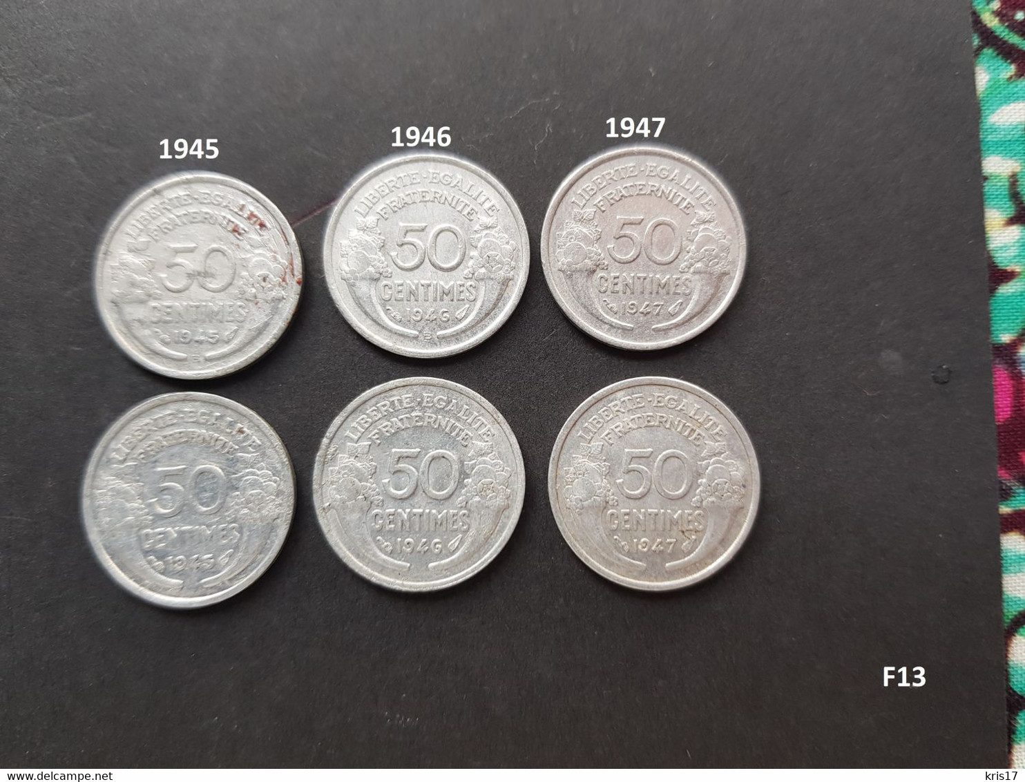 (pi) (F13) Pièces 50c MORLON 1945 1945-B 1946 1946-B 1947 Gouvernement Provisoire De La République Française (1944-1946) - 50 Centimes