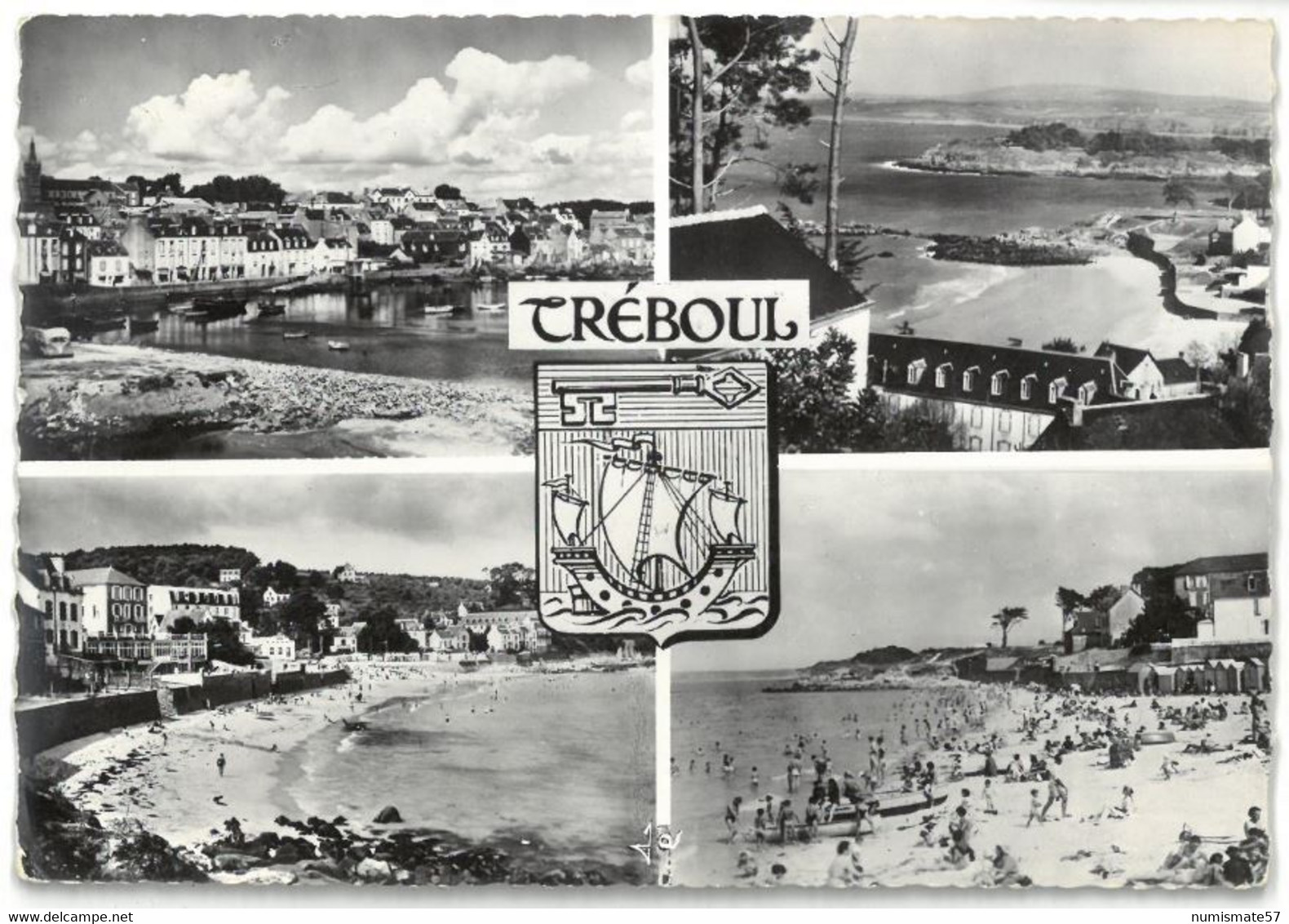 CPSM TREBOUL DOUARNENEZ - Multi Vues - 4 Vues - Ed. D'Art JOS N°191 - Tréboul