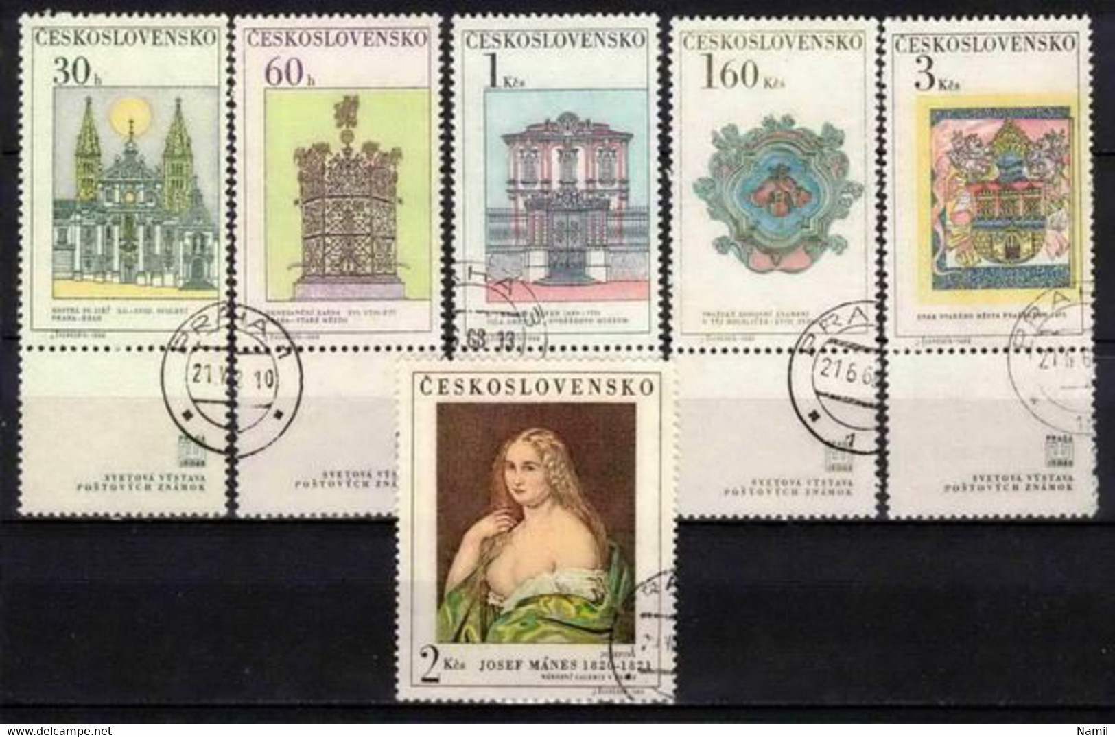 Tchécoslovaquie 1968 Mi 1798-1803 Zf (Yv 1647-52 Avec Vignettes), Obliteré - Used Stamps