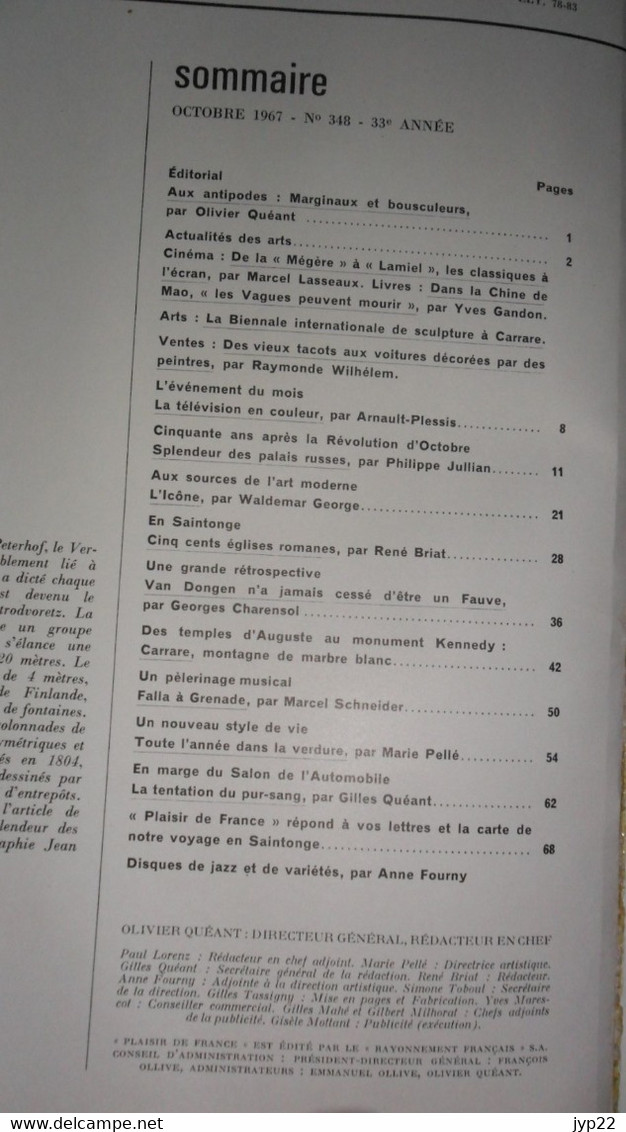 Revue Plaisir De France Octobre 1967 Décoration Ameublement Architecture Mobilier Voyage Jardin Publicité ... Vintage - Maison & Décoration