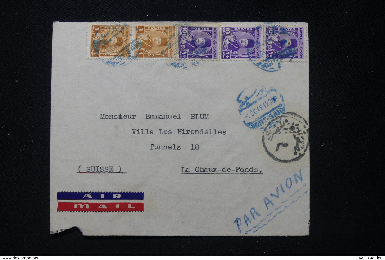 EGYPTE - Enveloppe De Port Saïd Pour La Suisse En 1948 - L 89679 - Briefe U. Dokumente