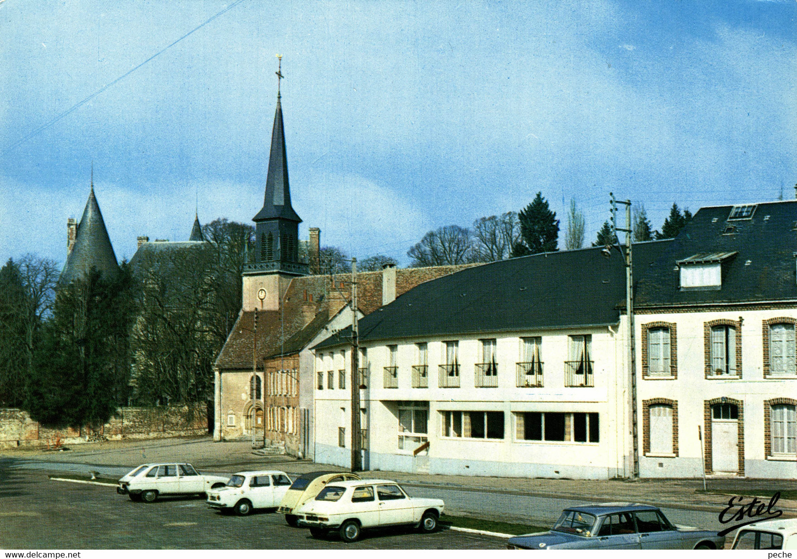 N°78973GF -cpsm Courtalain -le Château, L'église Et La Maison De Retraite- - Courtalain