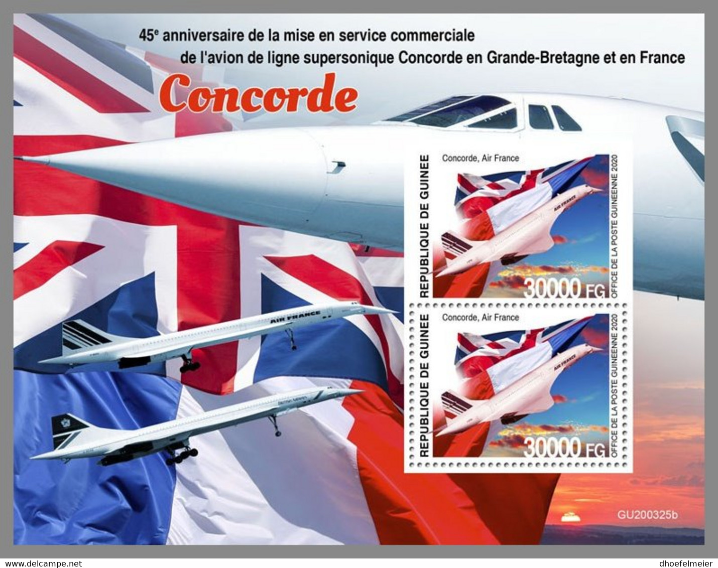 GUINEA REP. 2020 MNH Concorde Airplanes Flugzeuge Avions S/S - OFFICIAL ISSUE - DHQ2109 - Concorde