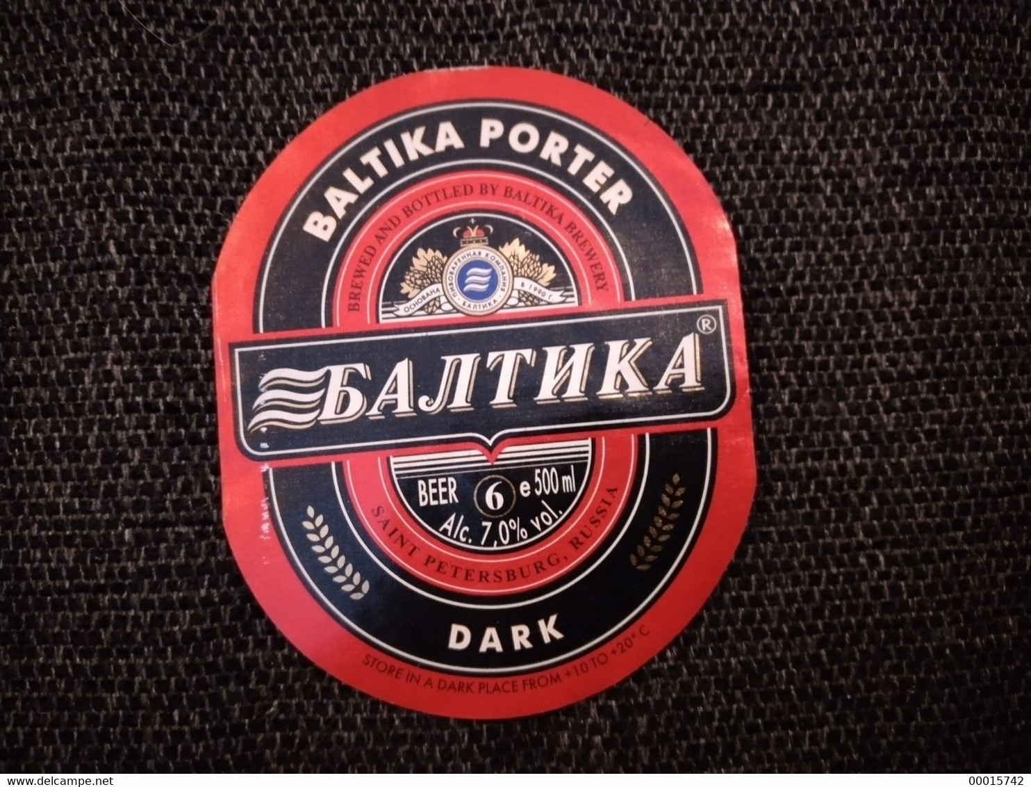 BEER LABEL -  BALTIKA ORIGINAL DARK B  D-0189 - Cerveza