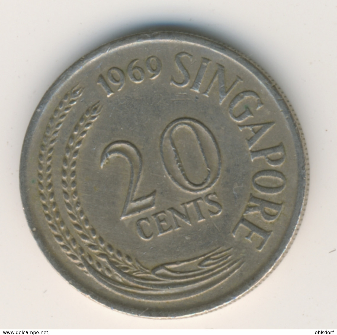 SINGAPORE 1969: 20 Cents, KM 4 - Singapour