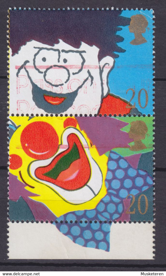 Great Britain 1991 Mi. 1328 I A & 1333 I A Laughing Faces Lächende Geschichte W. Margin (Pair, Paare) - Non Classés