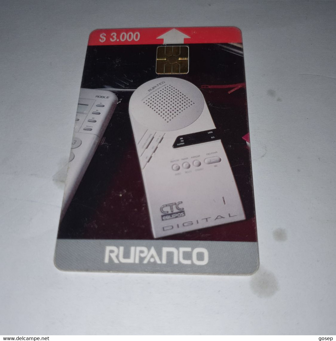 Chile-(cl-ctc-021)-rupanco3-(128)-($3.000)-(?)-(9/96)-(50.000)-used Card+1card Prepiad Free - Chili