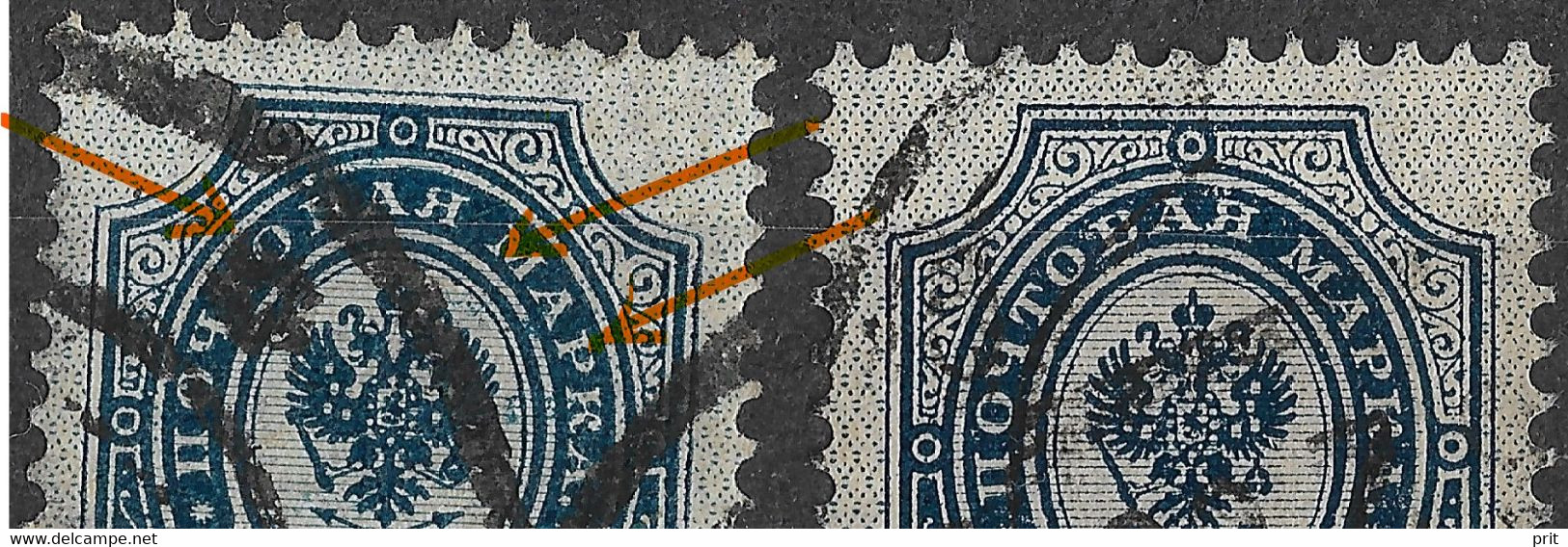 Russia 1904, 10 Kop. Background Inverted & Normal Stamp. Pls See Pictures And Explanations Below! Mi 41yK / Sc 60a. Used - Errors & Oddities