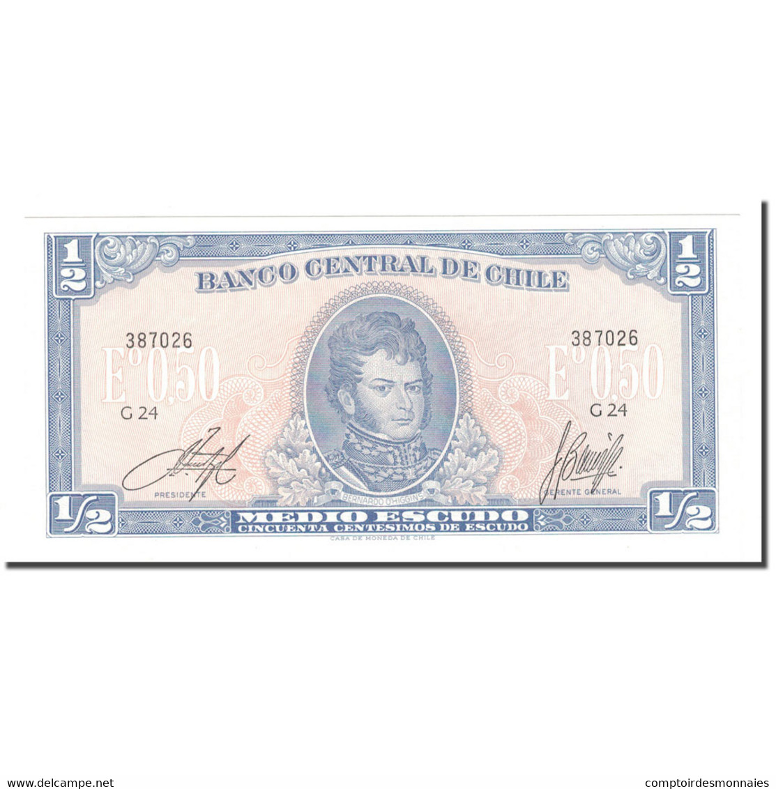 Billet, Chile, 1/2 Escudo, KM:134a, NEUF - Chile