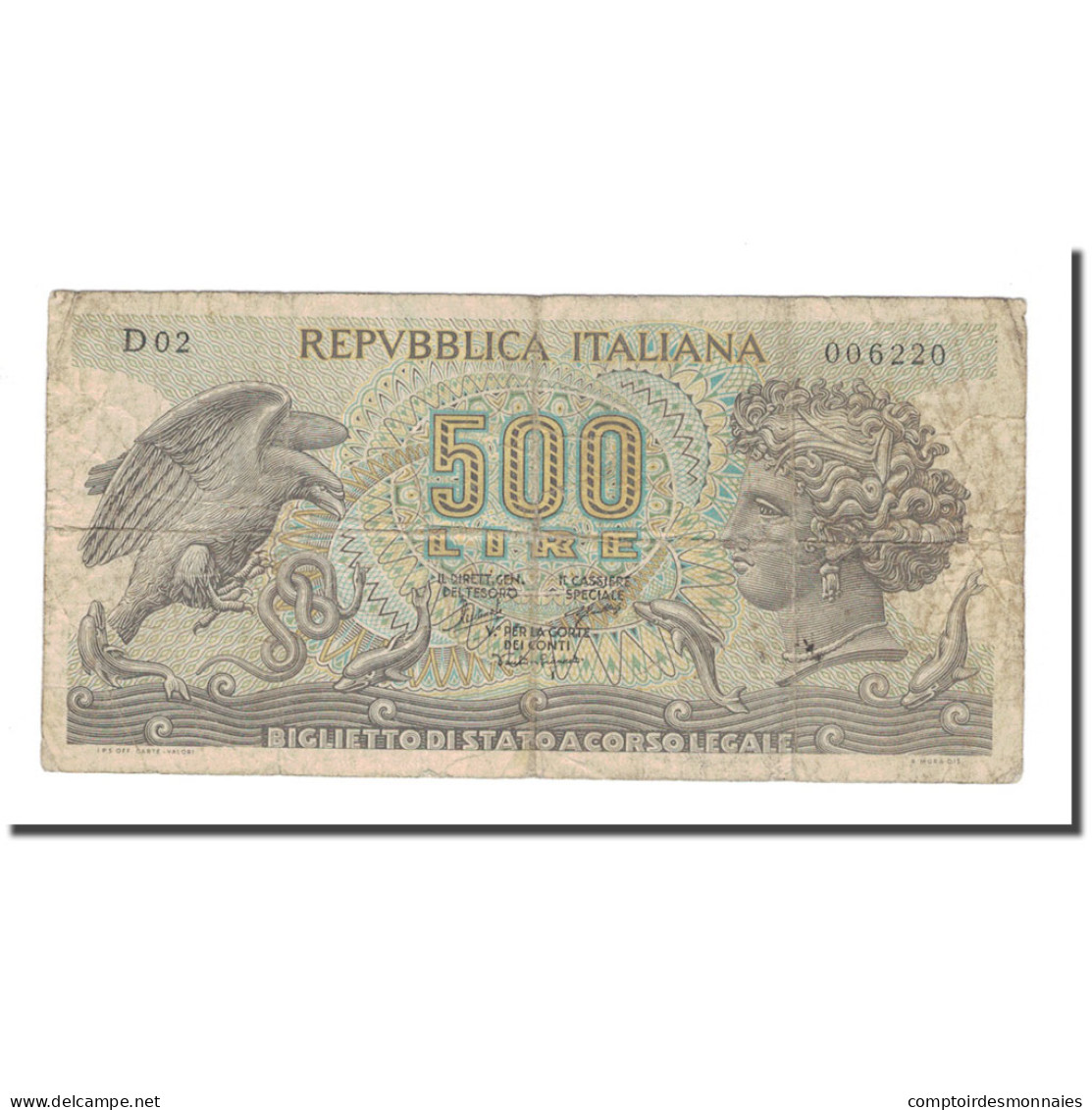 Billet, Italie, 500 Lire, KM:93a, TB - 500 Liras