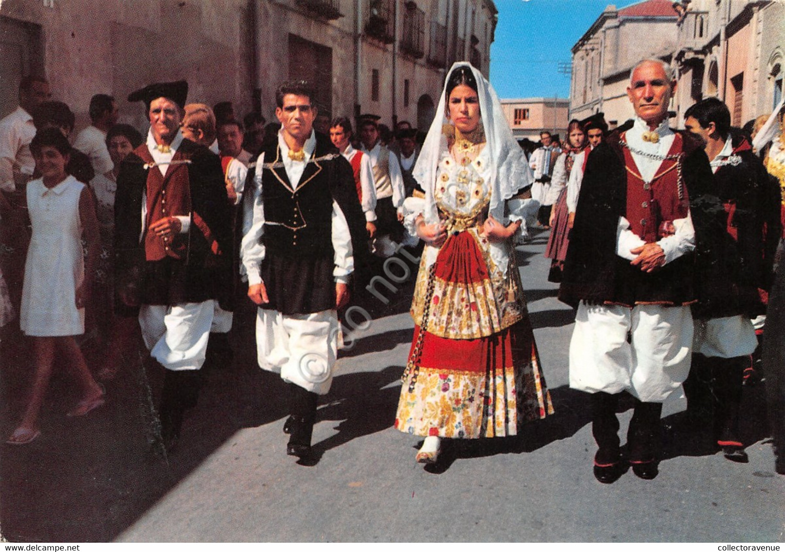 Cartolina Sardegna Costumi Sardi Antico Sposalizio Selargius 1961 Segnata (Cagliari) - Cagliari