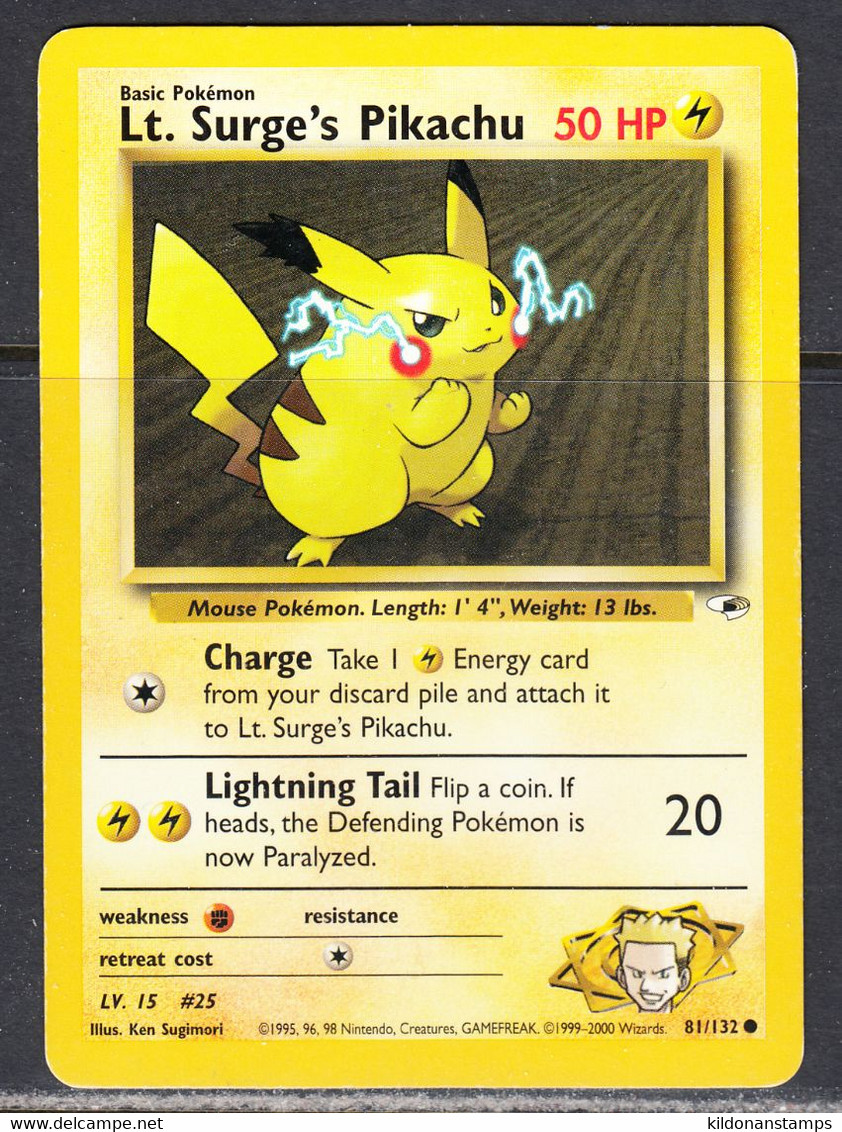 Lt. Surge's Pikachu 2000 Gym Heroes, NM/LP, 10/64 - Other & Unclassified