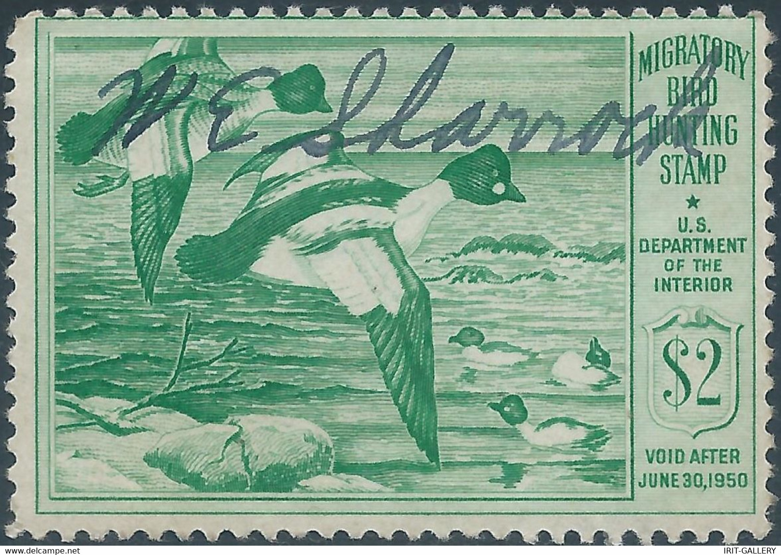 Stati Uniti D'america,United States,U.S.A,1950 Migratory Bird Hunting Stamp $2.00 ,Singed - Duck Stamps