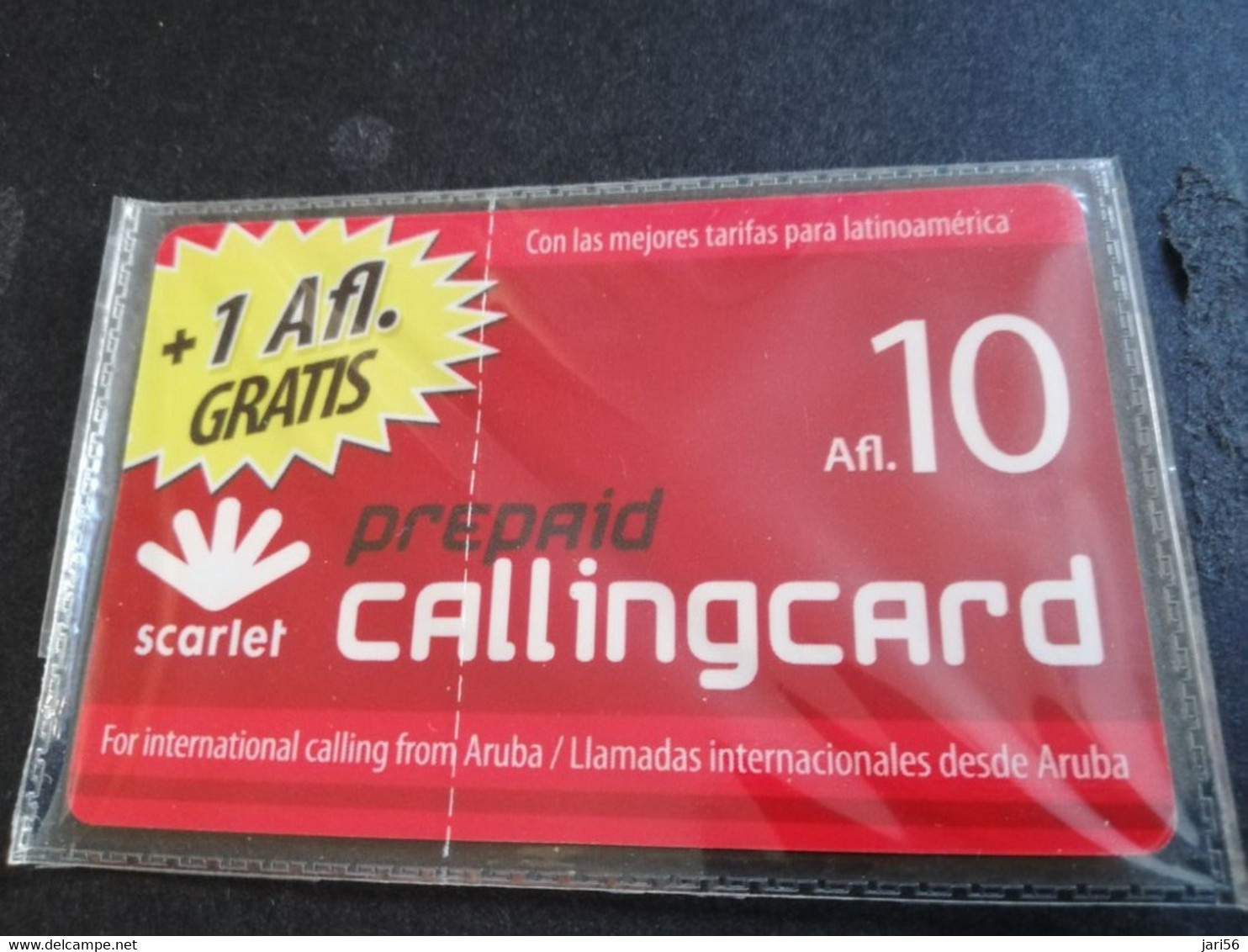 ARUBA PREPAID CARD SCARLET  CALLINGCARD     AFL 10 + 1AFL GRATIS MINT CARD  NO1 OF SCARLET   **5035** - Aruba