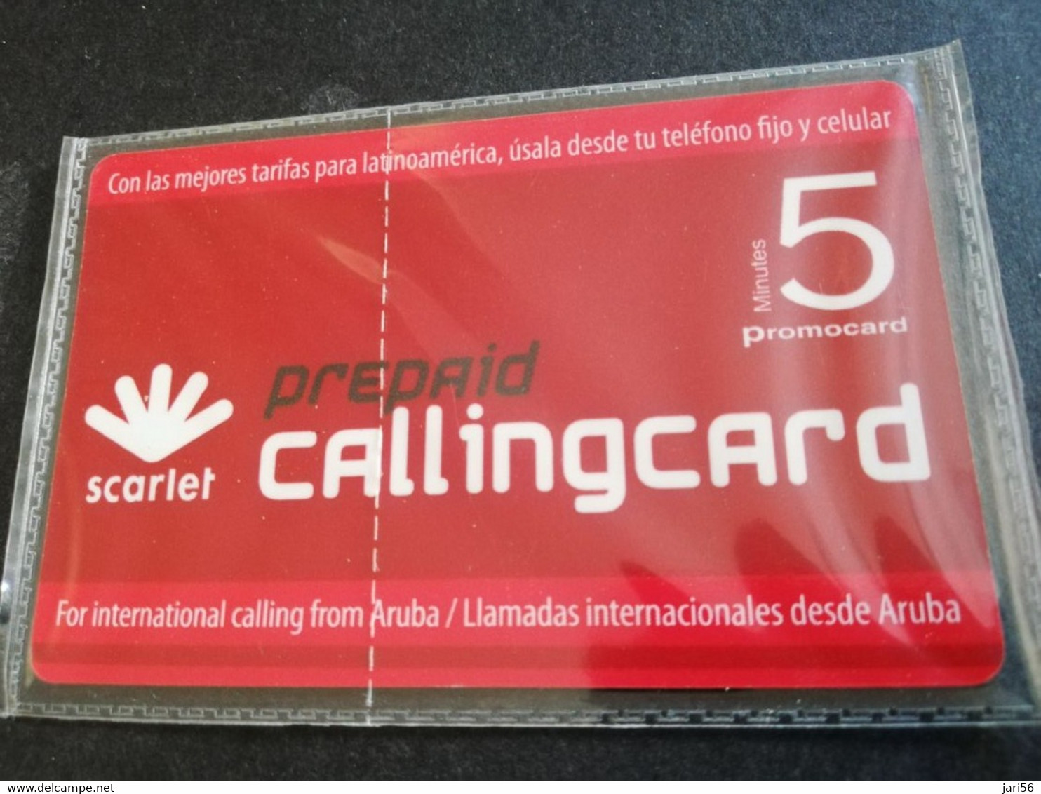 ARUBA PREPAID CARD SCARLET  CALLINGCARD     AFL 5,-  MINT  PROMO  CARD  OF SCARLET   **5036** - Aruba