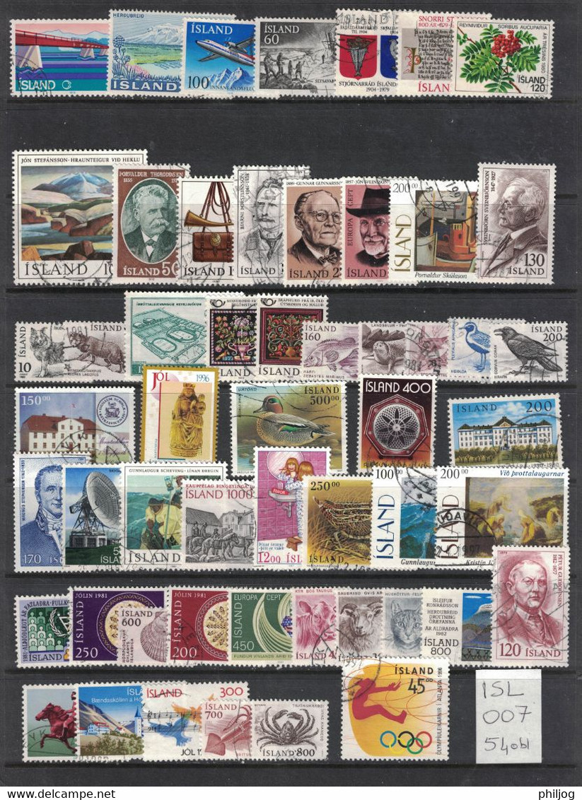 Islande - Iceland - Lot De 54 Timbres Oblitérés - 54 Used Stamps - Gebruikt