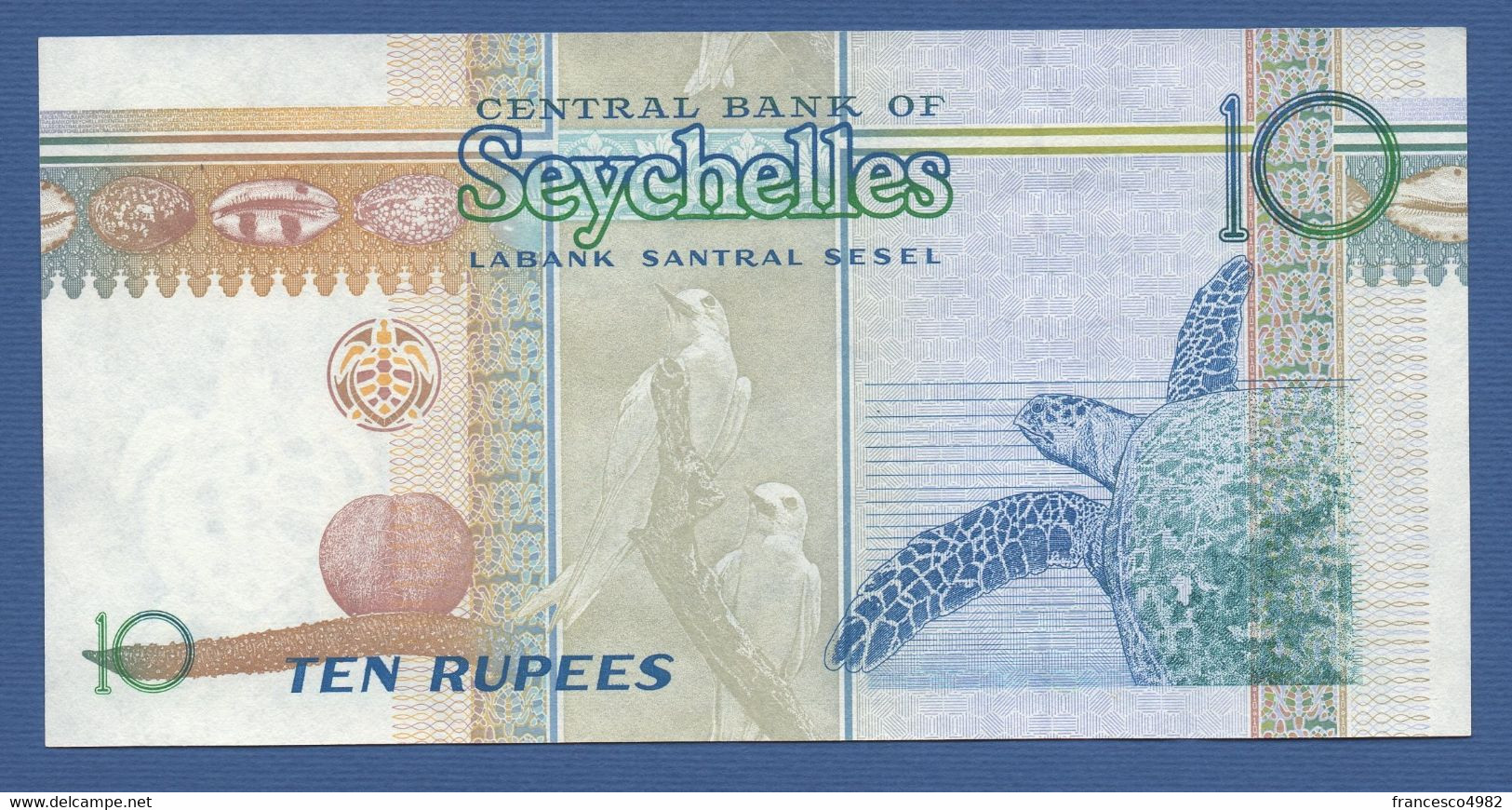 SEYCHELLES - P.36a – 10 RUPEES 1998 - AUNC - SERIE AA - Seychelles