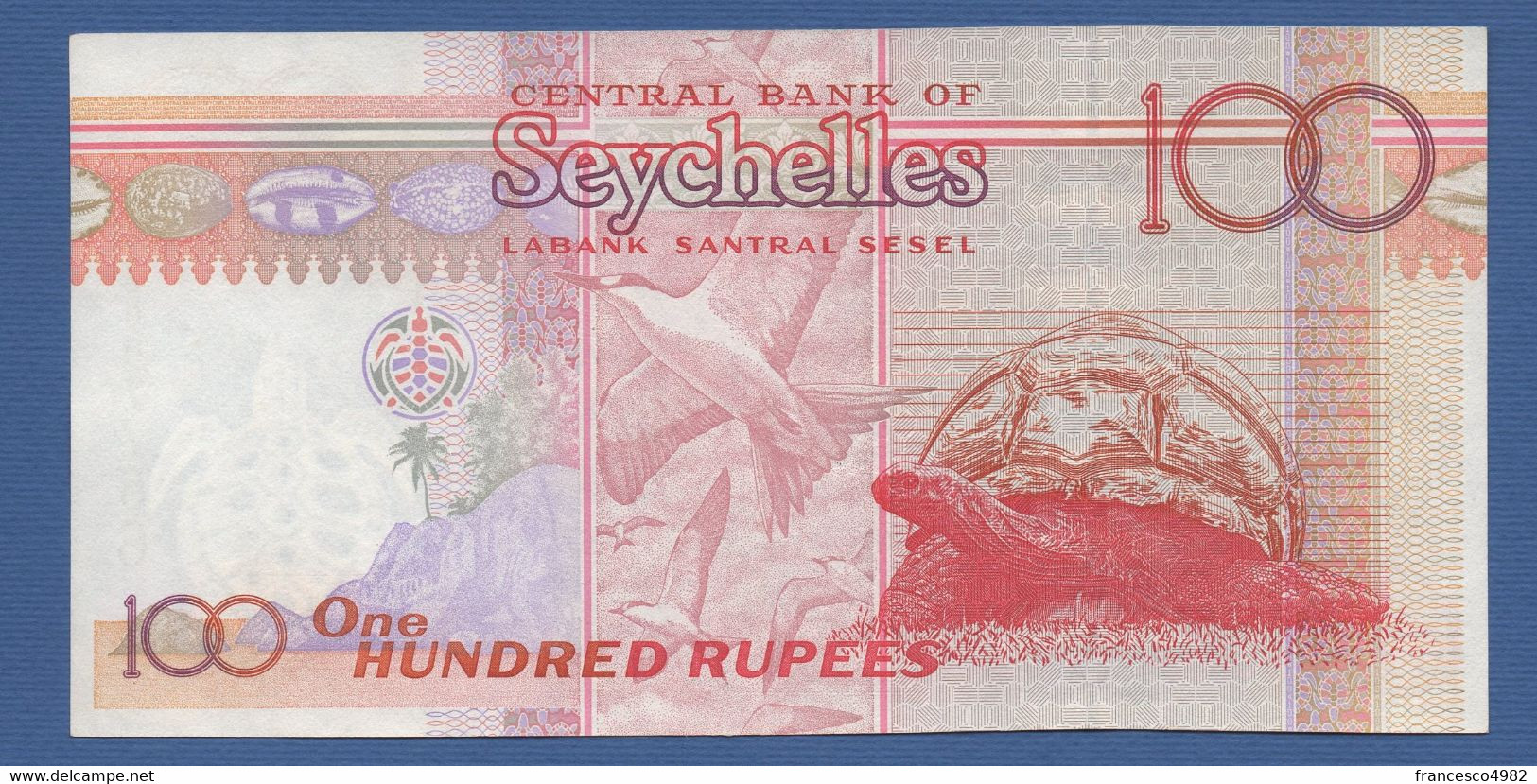 SEYCHELLES - P.40a – 100 RUPEES nd (2001 -2008) - AUNC - REPLACEMENT ZZ007756 RARA - Seychelles