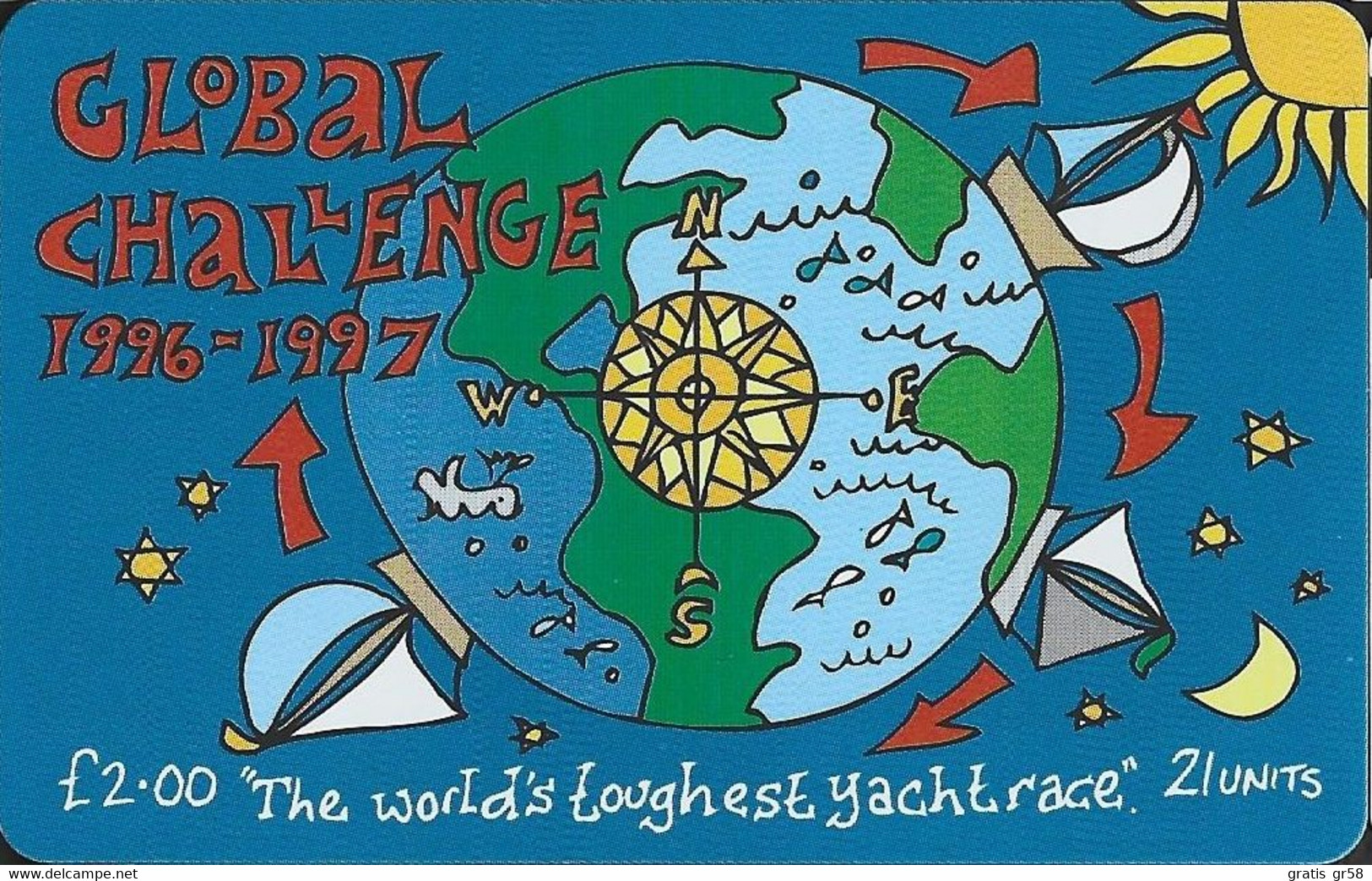 Isle Of Man - GPT, Global Challenge Yacht Race, Demo Without Chip & CN, 1996, Unused - Man (Isle Of)