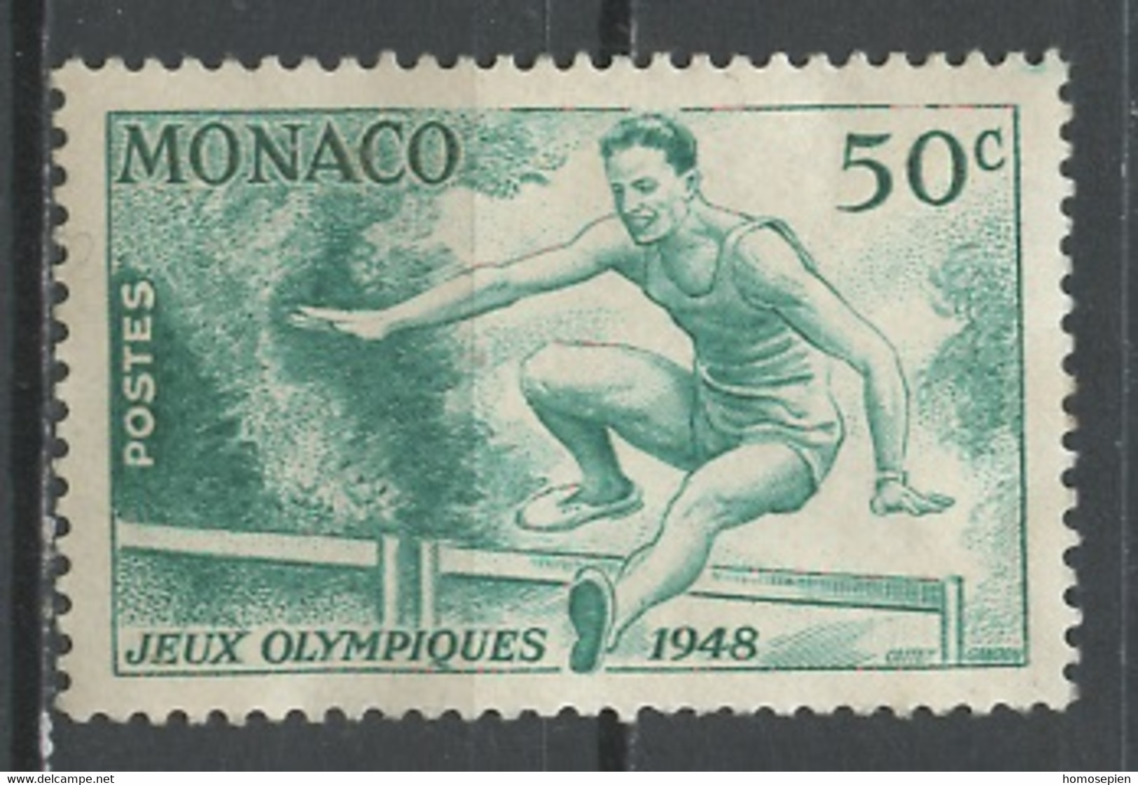 JO Londres - Monaco 1948 Y&T N°319 - Michel N°339 Nsg - 50c Course De Haies - Ete 1948: Londres