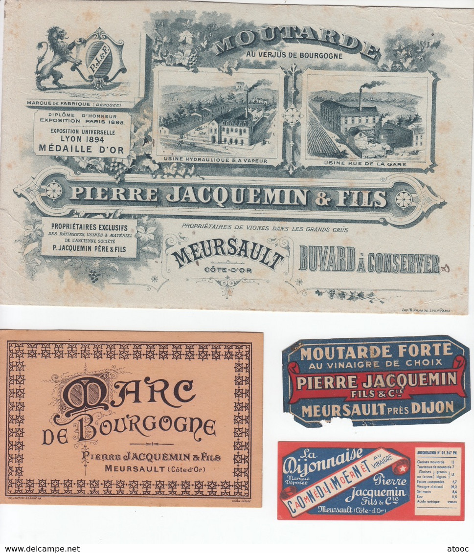 DIJON MEURSAULT Moutarde Pierre JACQUEMIN Lot D'archives - Unclassified