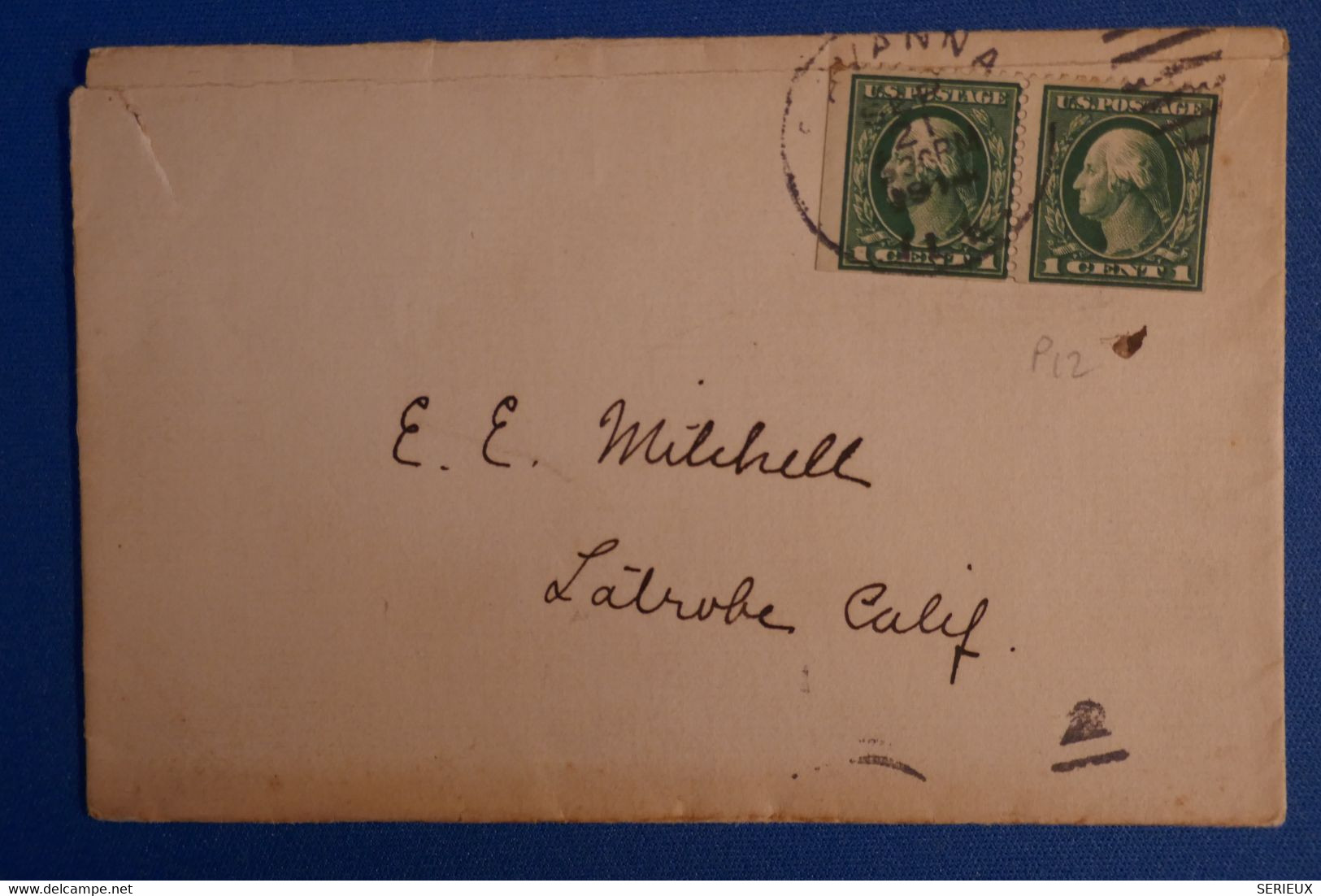 L2 ETATS UNIS BELLE LETTRE 1914  POUR LATROBE + AFFRANCH INTERESSANT - Brieven En Documenten