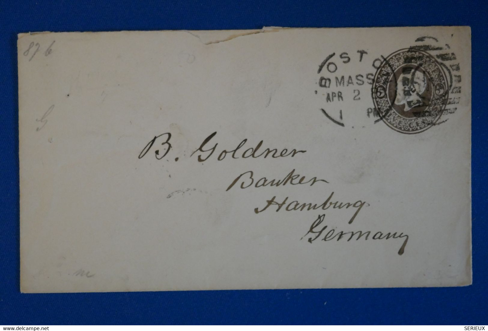 L2 ETATS UNIS BELLE LETTRE ASSEZ RARE 1880 BOSTON  POUR HAMBOURG GERMANY  + AFFRANCH INTERESSANT - Brieven En Documenten