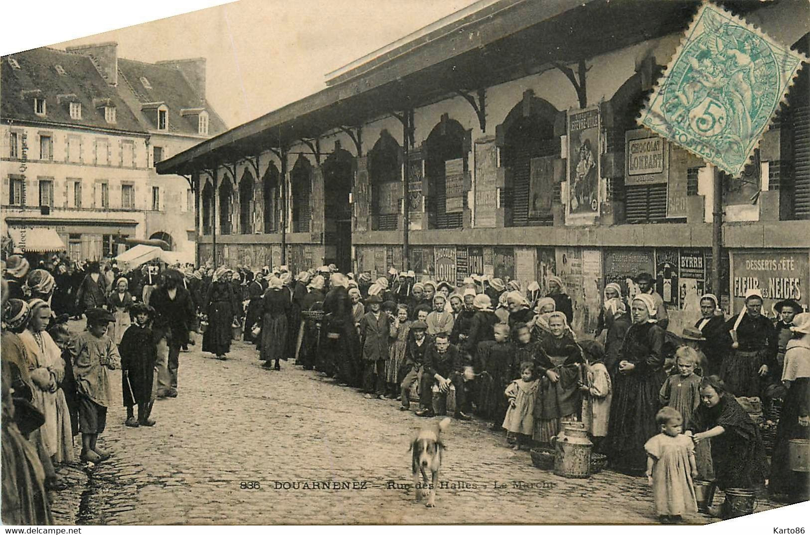 Douarnenez * La Rue Des Halles * Le Marché * Foire * Place Et Halle - Douarnenez