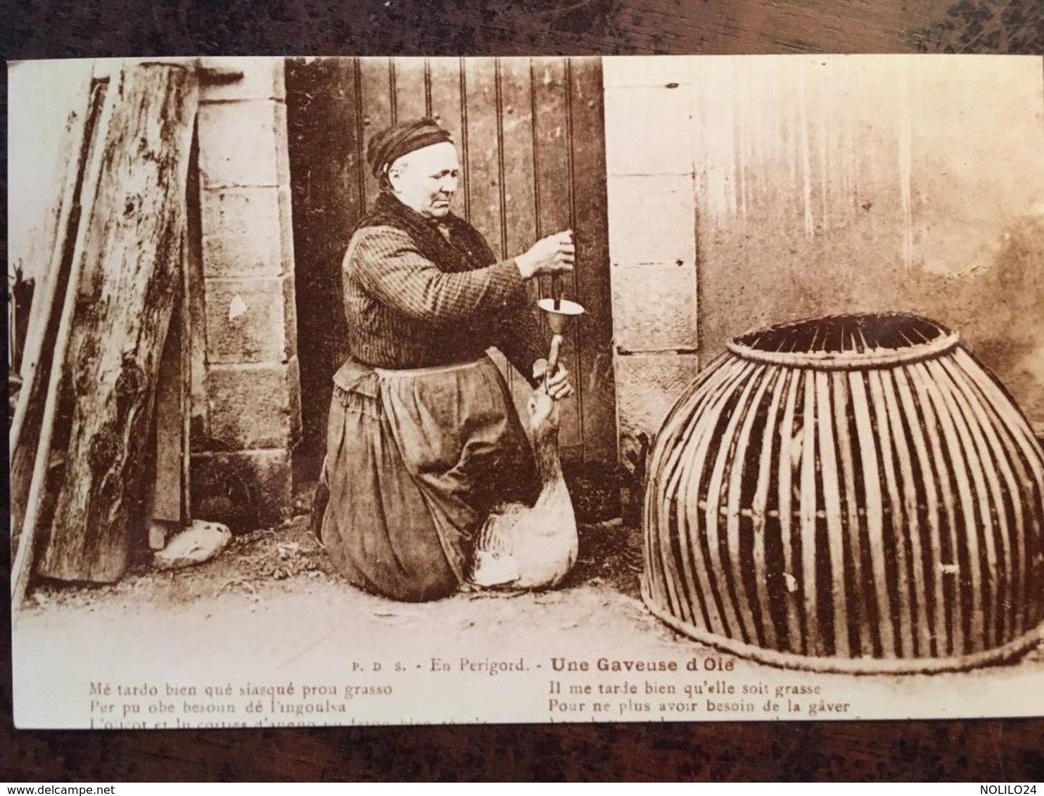 Photo De CPA, P.D.S, En Périgord, Une Gaveuse D'Oie (texte En Occitan -Patois) 24- Dordogne - Métiers