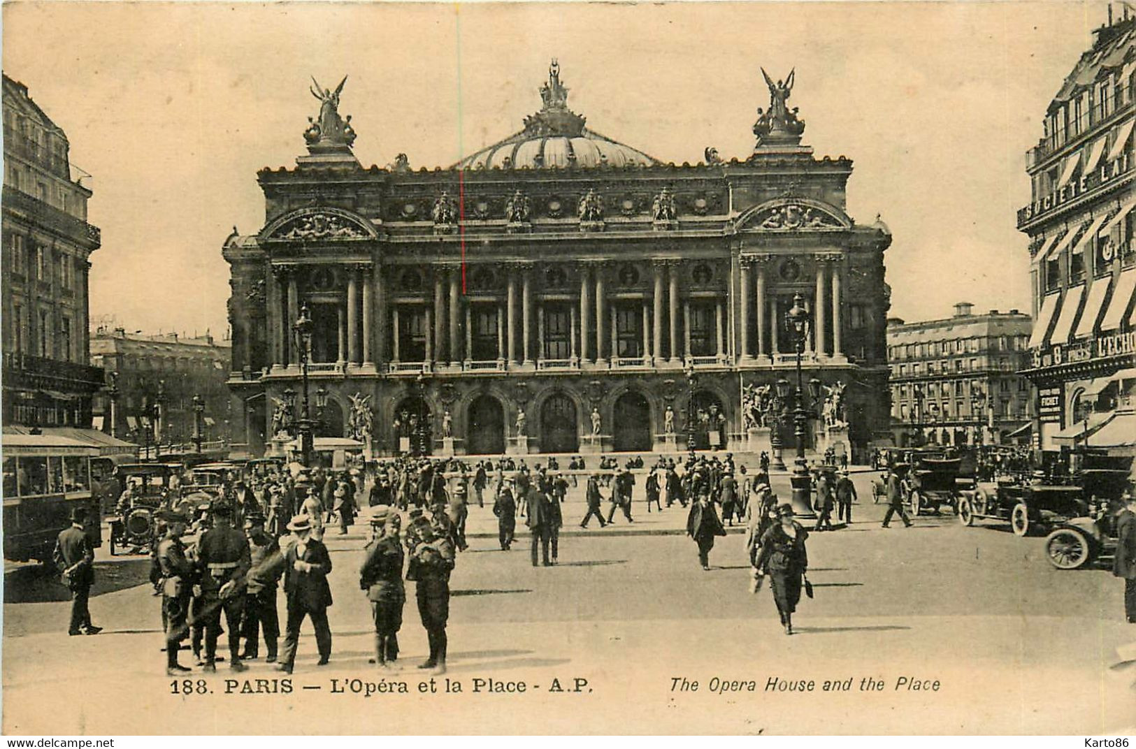 Paris * 9ème * L'opéra Et La Place * Automobile Voiture Ancienne - Squares