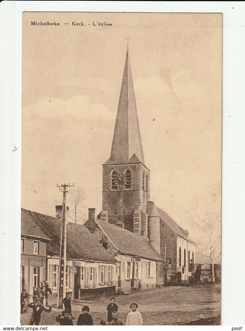 Michelbeke : Kerk 1945 - Horebeke