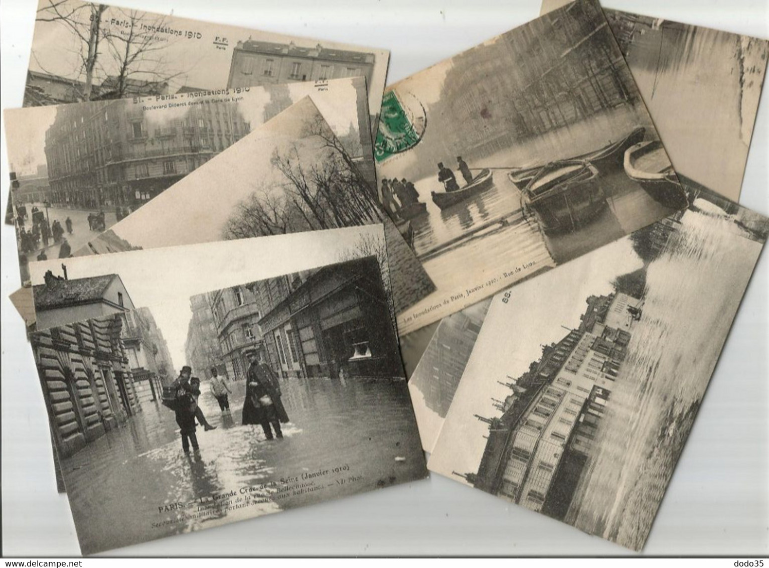 PARIS. INONDATIONS DE PARIS. LOT 10 CPA. 1910. ND FF Noyer Crue Inondation Paris Inondé. - La Crecida Del Sena De 1910