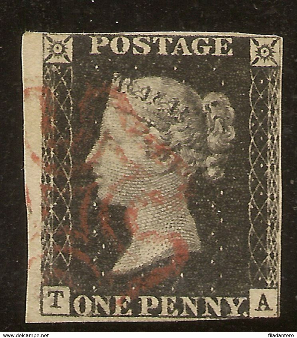 INGLATERRA  IVERT 1 (º) 1 Penique Negro  1840  NL1376 - Used Stamps