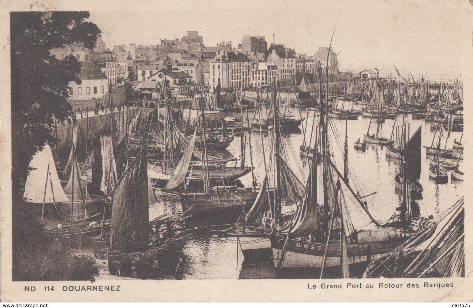 Douarnenez 29 - Port De Pêche - Bâteaux Barques - Oblitération 1937 - Douarnenez