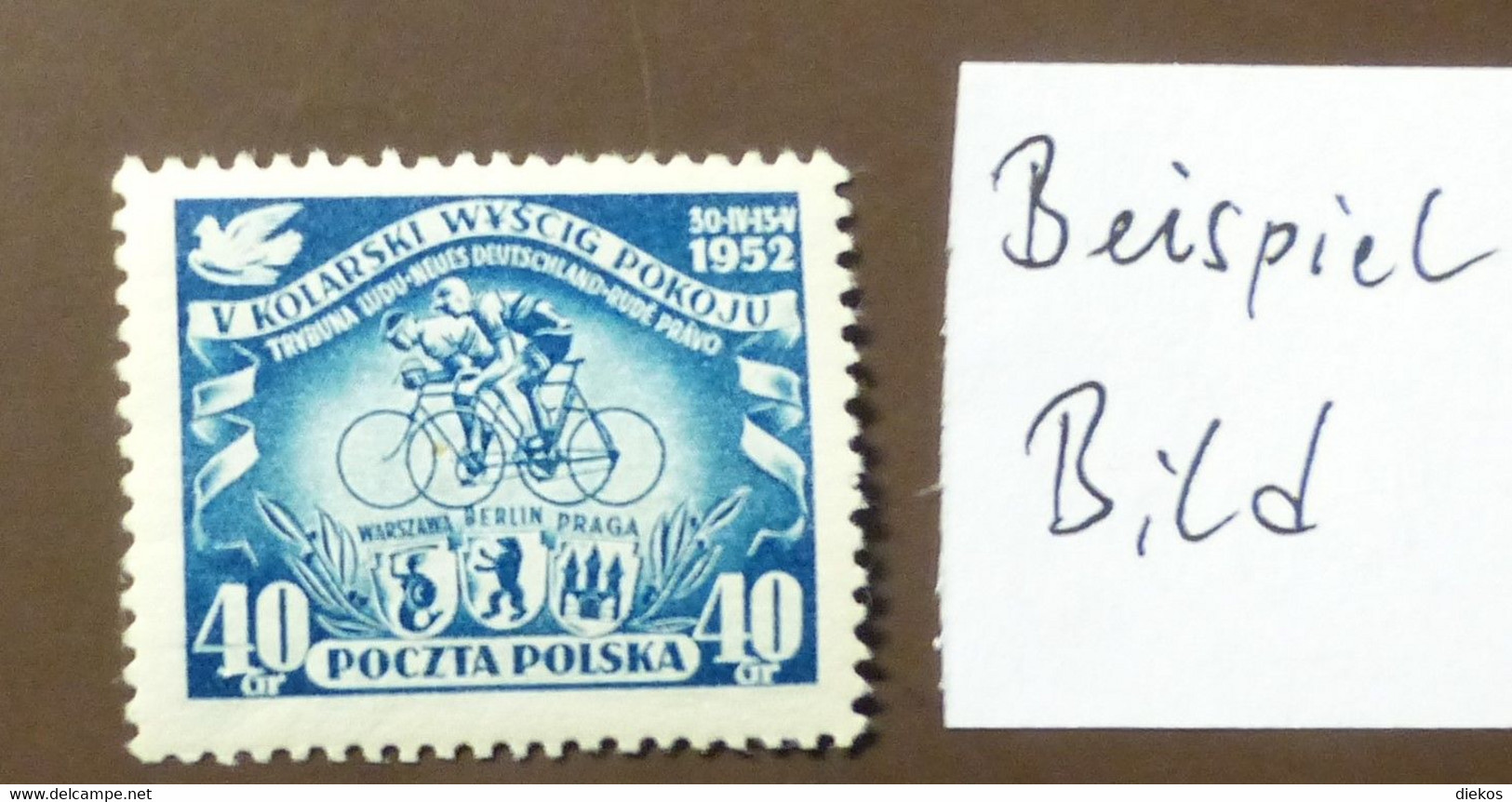 Polen 1952  Mi-Nr. 735  Radfernfahrt Rad   Postfrisch ** MNH   #5446 - Neufs